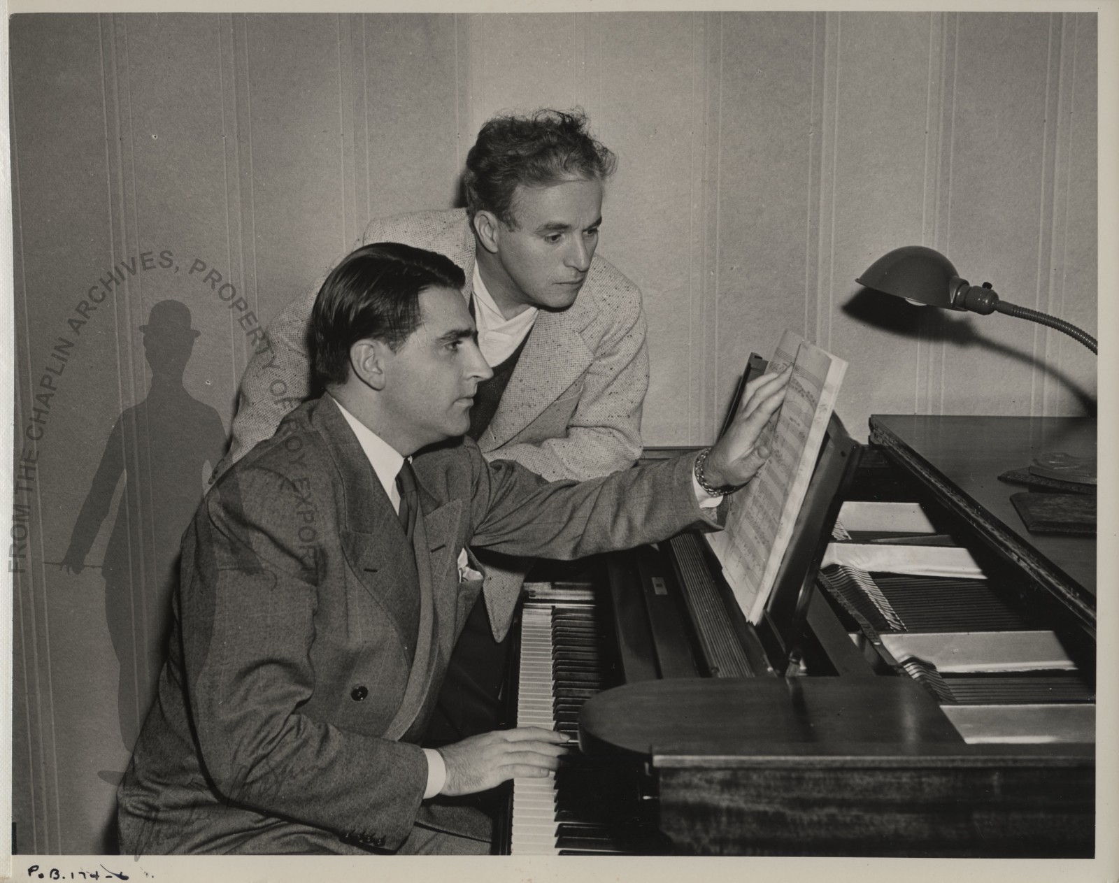 Meredith Willson and Charlie Chaplin, 1940